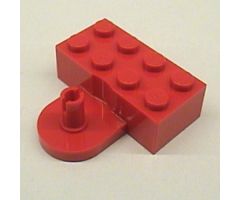 Brick, Modified 2 x 4 with Coupling, Male - Raised Pin and Curved Wall