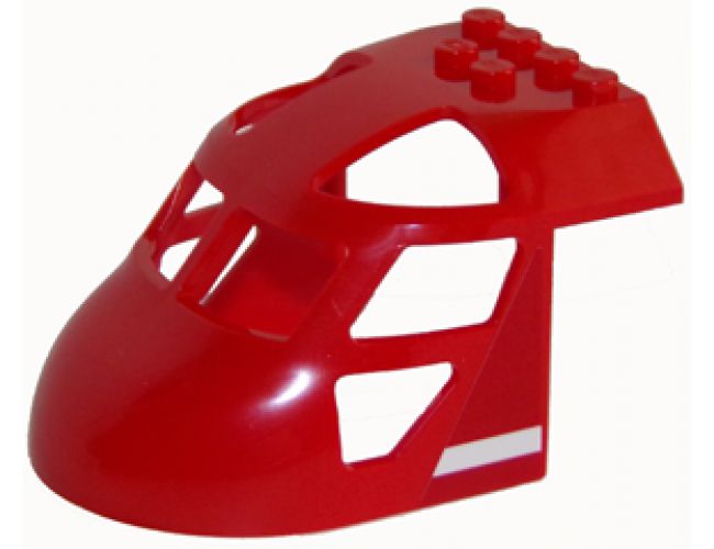 Aircraft Fuselage Curved Forward 6 x 8 Top with White Line on Red Background Pattern on Both Sides (Stickers) - Set 60108