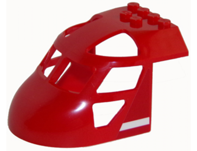 Aircraft Fuselage Curved Forward 6 x 8 Top with White Line on Red Background Pattern on Both Sides (Stickers) - Set 60108