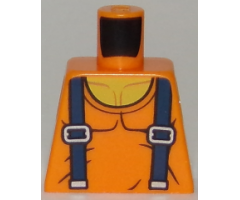 Torso Town Miners with Sleeveless T-Shirt over Muscles with Dark Blue Suspender Straps Pattern