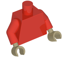 Torso Plain / Red Arms / Dark Tan Hands