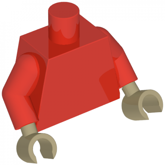 Torso Plain / Red Arms / Dark Tan Hands