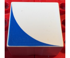 Duplo, Tile 2 x 2 x 1 with Shape Blue Inverse Quarter Circle Pattern