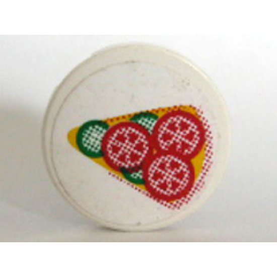 Tile, Round 2 x 2 with Pizza Slice Pattern (Sticker) - Sets 5875 / 5876