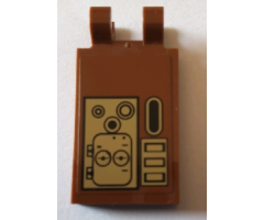 Tile, Modified 2 x 3 with 2 Clips with Gold Mechanical Pattern (Sticker) - Set 75059