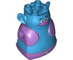 Torso Large with Head, Trolls, 4 Studs on Top, Medium Lavender Vest and Pants Pattern
