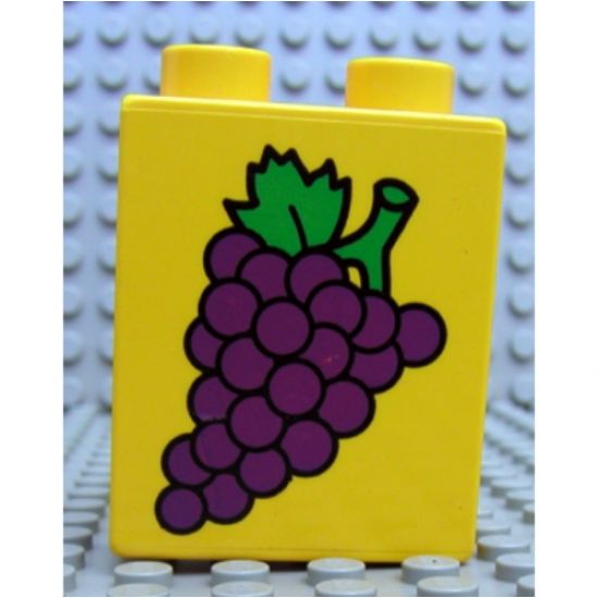 Duplo, Brick 1 x 2 x 2 with Grapes Pattern