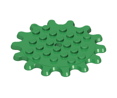 Plate, Round 6 x 6 with 14 Gear Teeth / Flower Petals