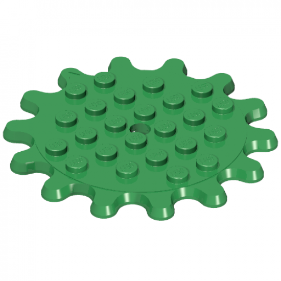 Plate, Round 6 x 6 with 14 Gear Teeth / Flower Petals