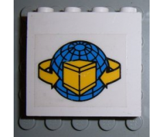 Panel 1 x 4 x 3 with Box and Arrows and Globe Pattern (Sticker) - Sets 4555 / 6542