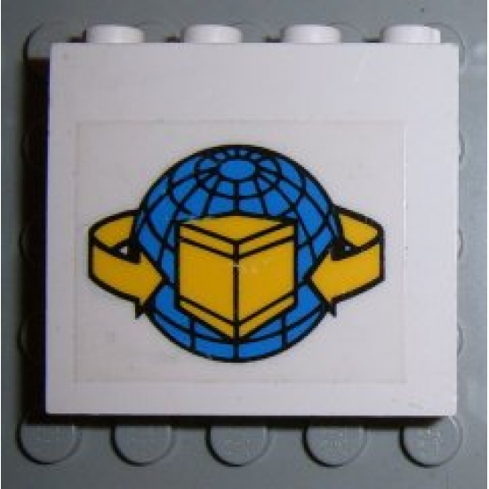 Panel 1 x 4 x 3 with Box and Arrows and Globe Pattern (Sticker) - Sets 4555 / 6542