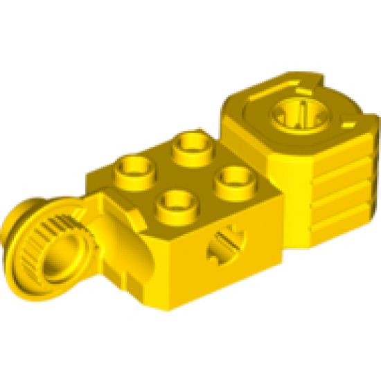 Technic, Brick Modified 2 x 2 with Axle Hole, Rotation Joint Ball Half (Vertical Side), Vertical Axle Hole End (Fist)
