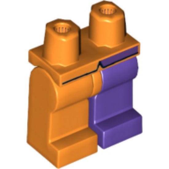 Hips and 1 Dark Purple Left Leg, 1 Orange Right Leg, Coattails Pattern