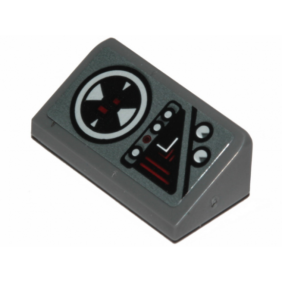 Slope 30 1 x 2 x 2/3 with SW Jedi Interceptor Control Panel Pattern (Sticker) - Set 75281