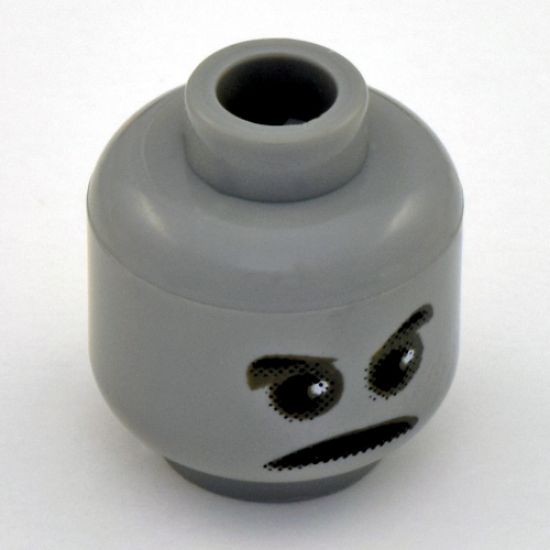 Minifigure, Head Alien with Ghostly Gray Face, Eyebrows, Pupils Pattern (HP Peeves) - Blocked Open Stud