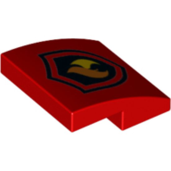 Slope, Curved 2 x 2 with Fire Logo Pattern