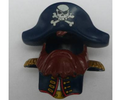 Duplo, Figure Wear & Utensil Clothing Head Cover, Shirt with Reddish Brown Beard and Dark Blue Hat with Skull and Crossbones Pattern