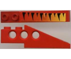 Technic Slope Long with Tiger Stripes and Yellow-up-to-Red Fade Pattern Left (Sticker) - Set 8229