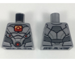 Torso Plate Armor, Red and Orange Window with Cyborg Cog, Red and Orange Lights Pattern
