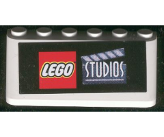 Windscreen 2 x 6 x 2 with LEGO Studios Pattern (Sticker)