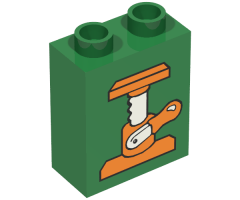 Duplo, Brick 1 x 2 x 2 with Car Jack Pattern