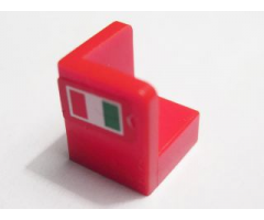 Panel 1 x 1 x 1 Corner with Italian Flag Pattern Model Right (Sticker) - Sets 8142 / 8362