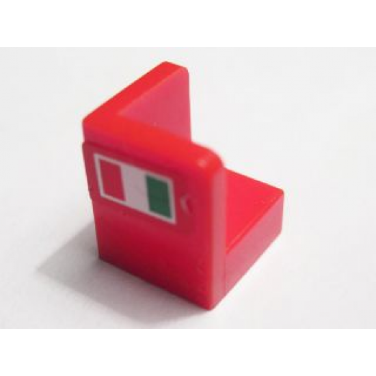 Panel 1 x 1 x 1 Corner with Italian Flag Pattern Model Right (Sticker) - Sets 8142 / 8362