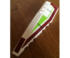 Wedge 12 x 3 Left with Dark Red and Lime Pattern (Stickers) - Set 7679