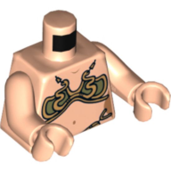 Torso SW Princess Leia Slave, Bra Straps on Back Pattern / Light Nougat Arms / Light Nougat Hands