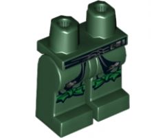 Hips and Legs with Black and Silver Sash and Green Knotted Knee Straps Pattern