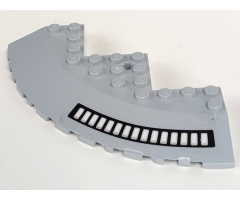 Brick, Round Corner 10 x 10 with Slope 33 Edge, Axle Hole, Facet Cutout with Large Vent Pattern Model Left Side (Sticker) - Set 7678