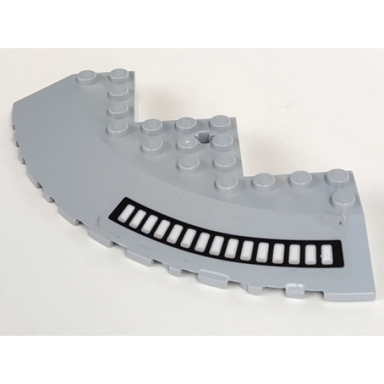 Brick, Round Corner 10 x 10 with Slope 33 Edge, Axle Hole, Facet Cutout with Large Vent Pattern Model Left Side (Sticker) - Set 7678
