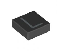 Tile 1 x 1 with Silver Capital Letter L Pattern