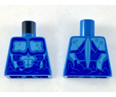 Torso Medium Azure Chest with Blue Outlines and Water Pattern