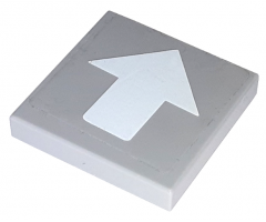 Tile 2 x 2 with Arrow Wide White Pattern (Sticker) - Set 7993