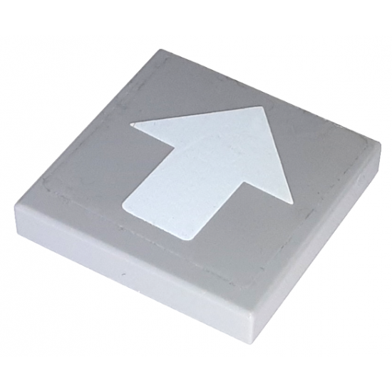 Tile 2 x 2 with Arrow Wide White Pattern (Sticker) - Set 7993