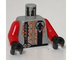 Torso Space UFO Black Stripes and 4 Pips Pattern / Red Arms / Black Hands
