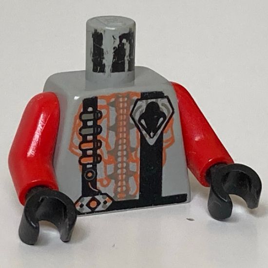 Torso Space UFO Black Stripes and 4 Pips Pattern / Red Arms / Black Hands