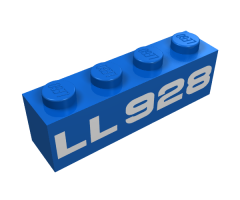 Brick 1 x 4 with White 'LL928' Pattern