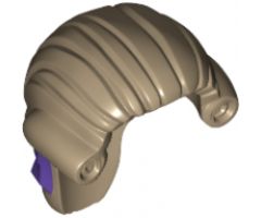 Minifigure, Hair Long Tied Back with Dark Purple Ribbon Pattern