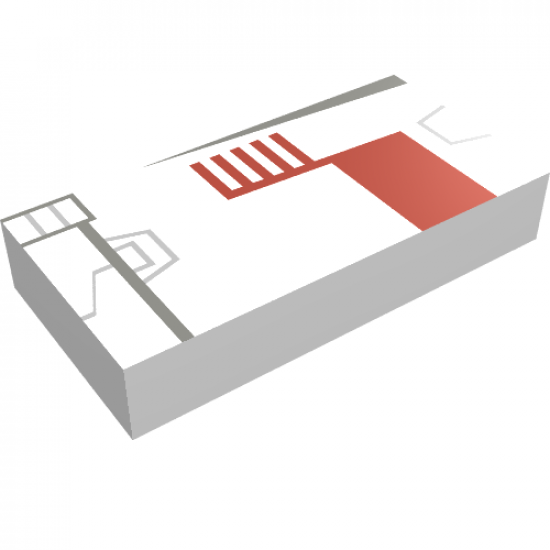 Tile 1 x 2 with X-wing Fighter Pattern Model Left Side