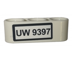 Technic, Liftarm 1 x 3 Thick with 'UW 9397' Pattern (Sticker) - Set 9397
