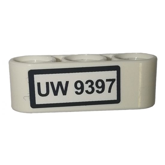 Technic, Liftarm 1 x 3 Thick with 'UW 9397' Pattern (Sticker) - Set 9397