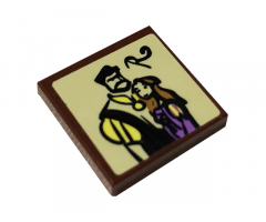 Tile 2 x 2 with Letter R, Rapunzel and Frederic Pattern (Sticker) - Set 41157