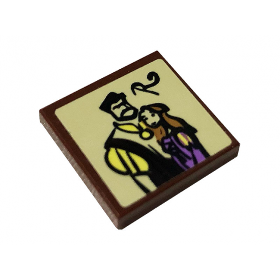 Tile 2 x 2 with Letter R, Rapunzel and Frederic Pattern (Sticker) - Set 41157