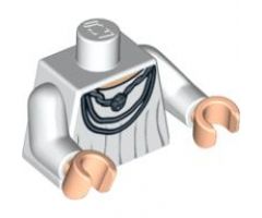 Torso SW Robe with Silver Necklace Pattern / White Arms / Light Nougat Hands