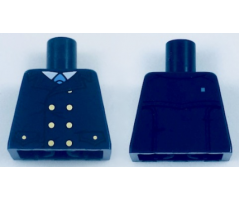 Torso Coat with Light Blue Tie and Gold Buttons Pattern