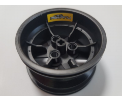 Wheel 56mm D. x 34mm Technic Racing Medium, 3 Pin Holes with White 'NUTRAX Tyres' on Yellow Background Pattern (Stickers) - Set 42000