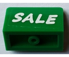 Panel 1 x 2 x 1 with White 'SALE' on Green Background Pattern (Sticker) - Set 71016