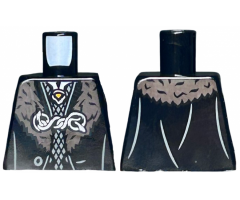 Torso Hogwarts Robe with Silver Clasp and Dark Red Ornament Pattern